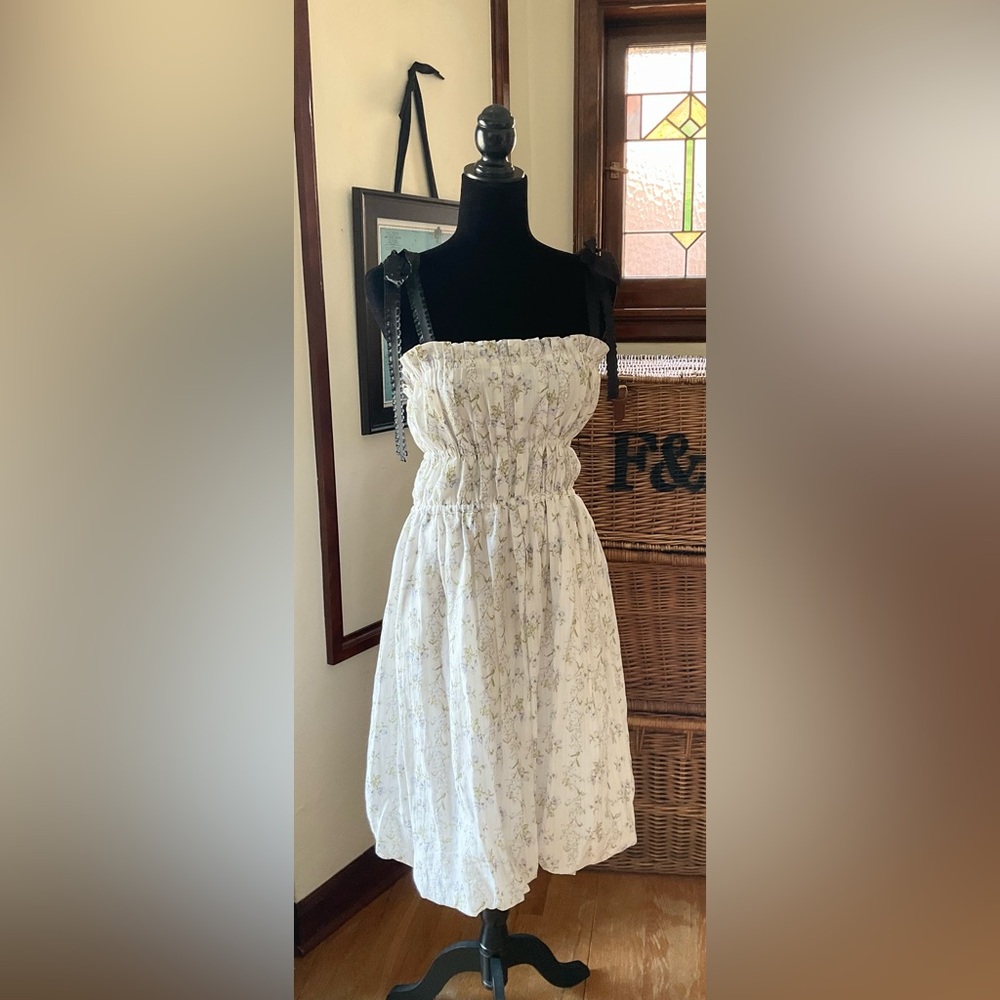 Brock Collection x H&M White Floral Dress - Picture 3 of 16